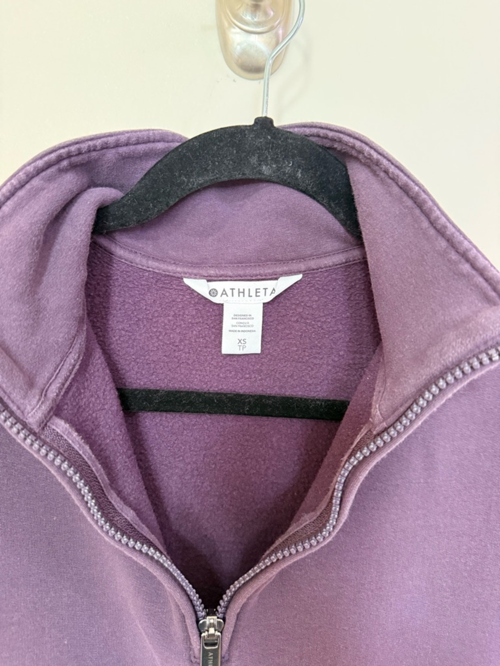 Athleta Forever Fleece 1/4 Zip Sweatshirt in Iris - Picture 5 of 5